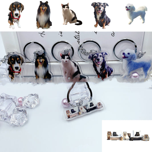 Llavero de acrílico personalizado con foto de mascota